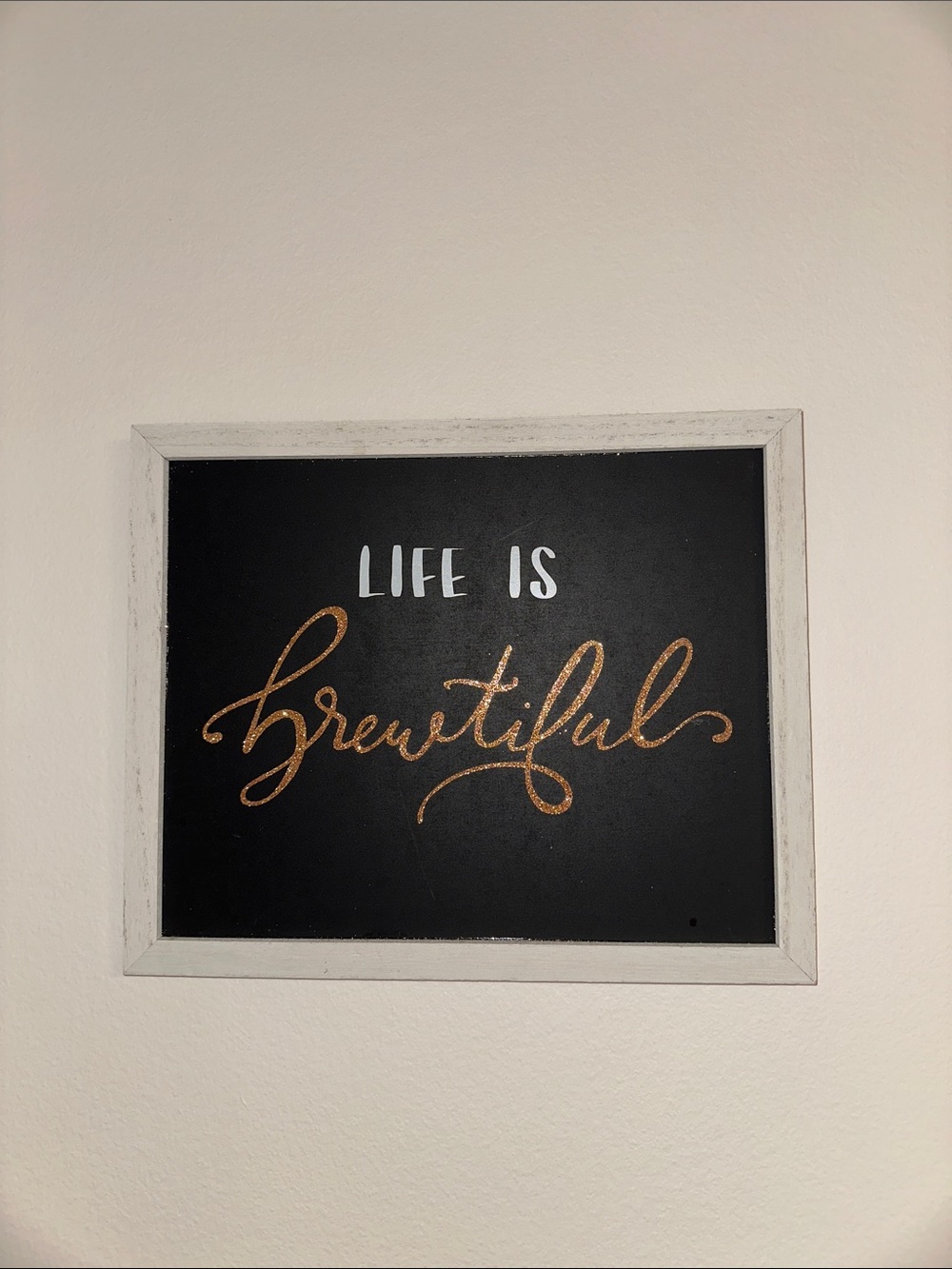Life Is Brewtiful Framed Wall Sign - Black and Gold